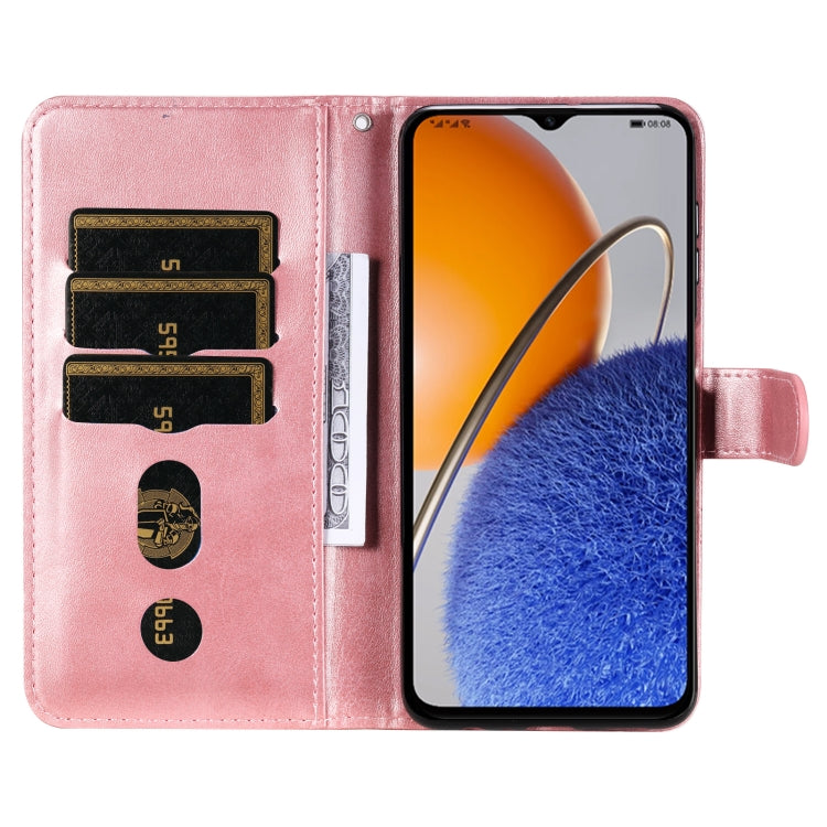 For Huawei nova Y61 Calf Texture Zipper Leather Phone Case
