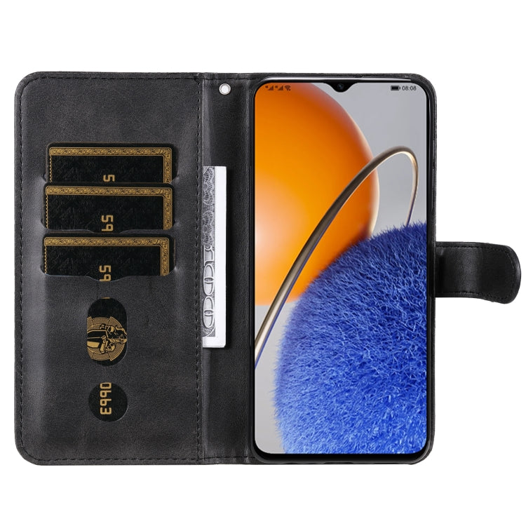 For Huawei nova Y61 Calf Texture Zipper Leather Phone Case