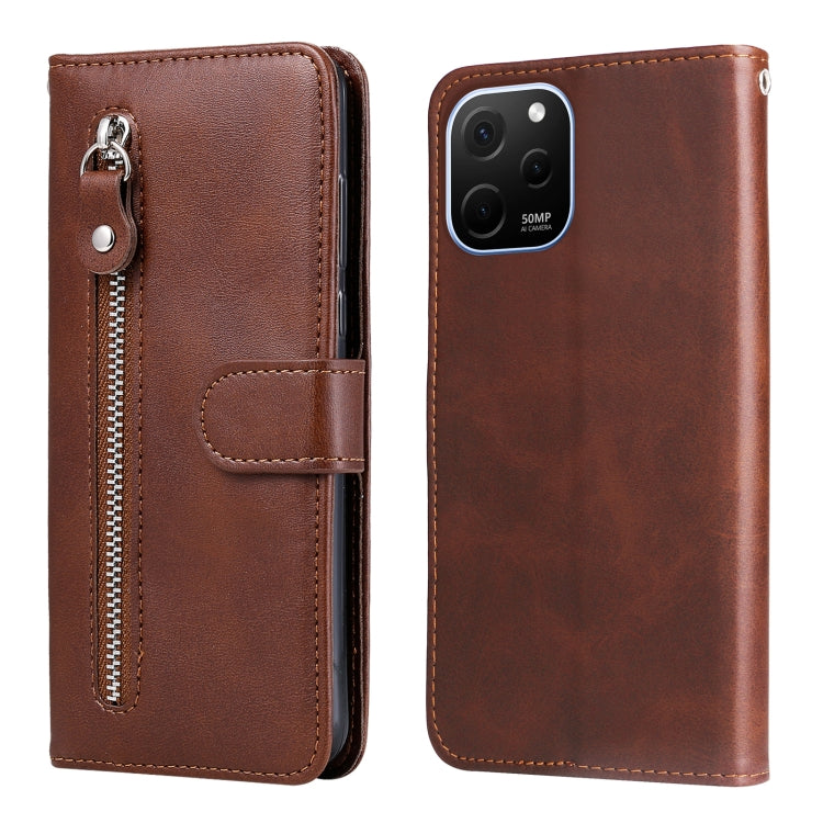 For Huawei nova Y61 Calf Texture Zipper Leather Phone Case