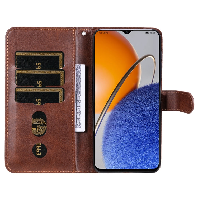 For Huawei nova Y61 Calf Texture Zipper Leather Phone Case