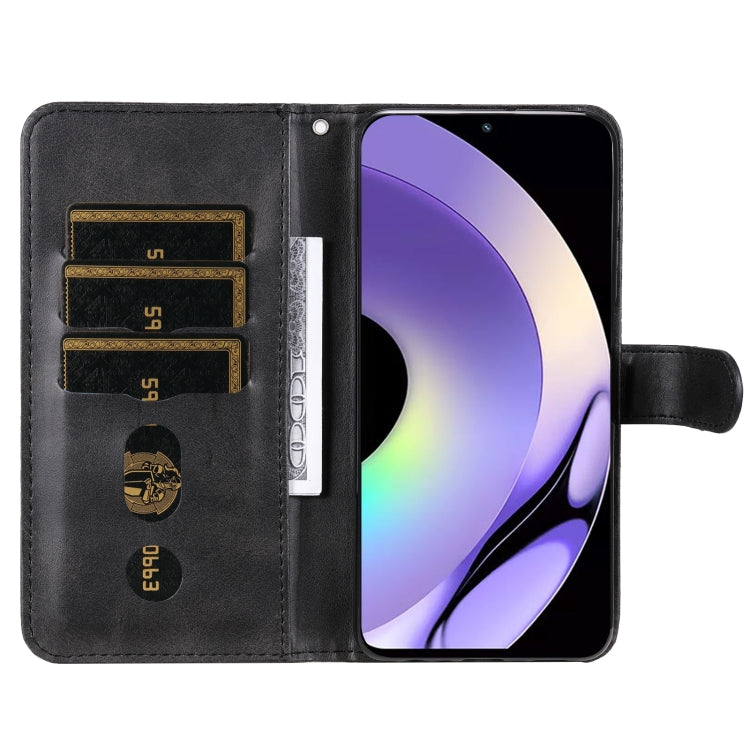 For Realme 10 Pro 5G Calf Texture Zipper Leather Phone Case