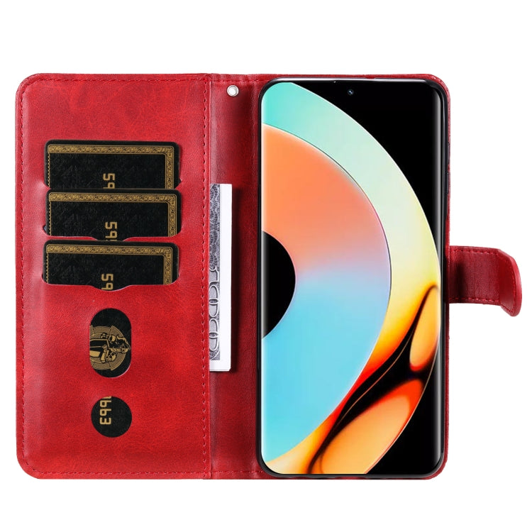 For Realme 10 Pro+ 5G Calf Texture Zipper Leather Phone Case