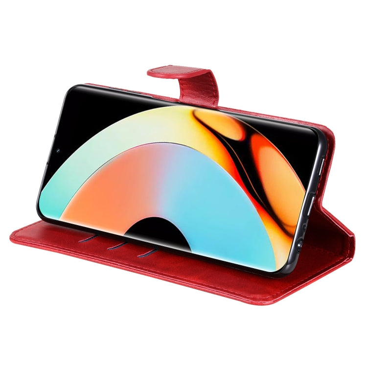 For Realme 10 Pro+ 5G Calf Texture Zipper Leather Phone Case