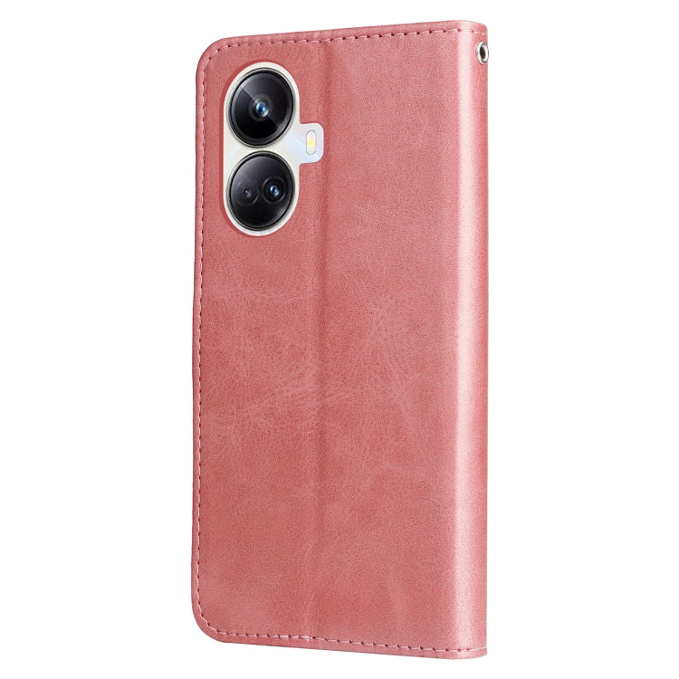 For Realme 10 Pro+ 5G Calf Texture Zipper Leather Phone Case