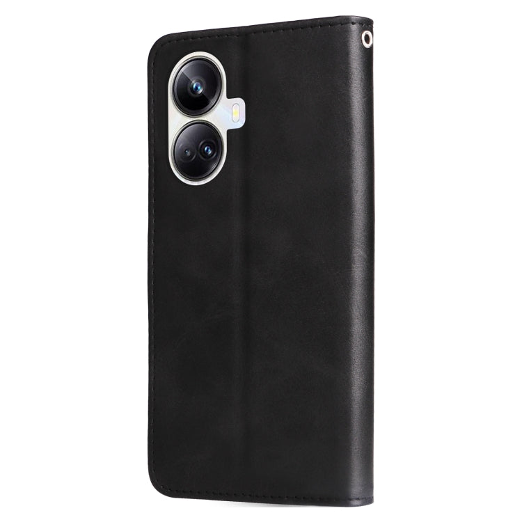 For Realme 10 Pro+ 5G Calf Texture Zipper Leather Phone Case