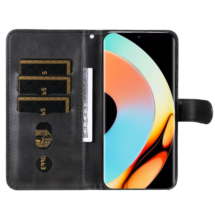 For Realme 10 Pro+ 5G Calf Texture Zipper Leather Phone Case