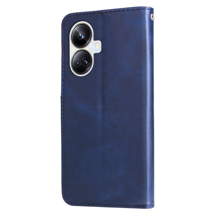 For Realme 10 Pro+ 5G Calf Texture Zipper Leather Phone Case