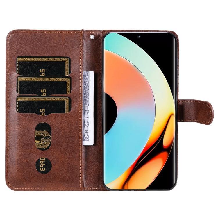 For Realme 10 Pro+ 5G Calf Texture Zipper Leather Phone Case