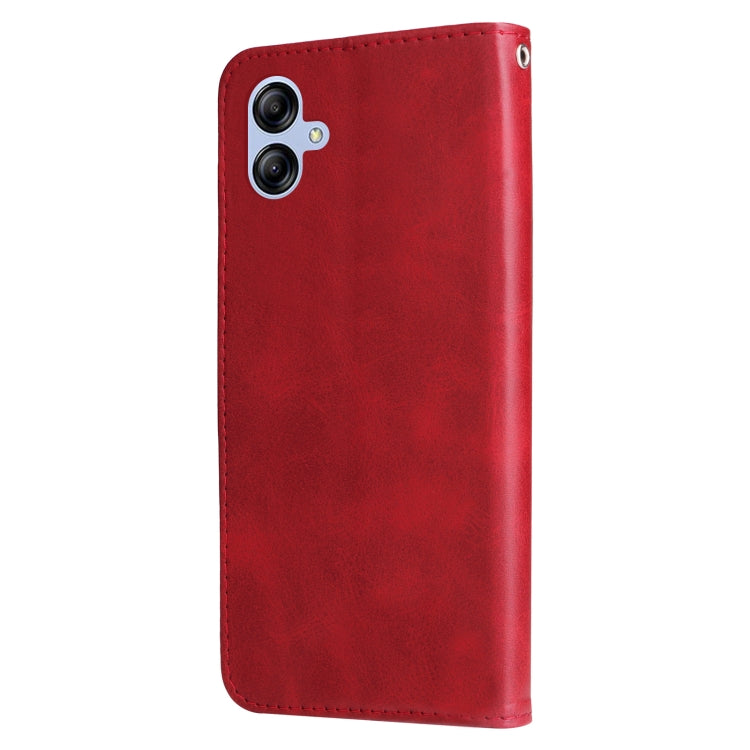 For Samsung Galaxy A04e Calf Texture Zipper Leather Phone Case