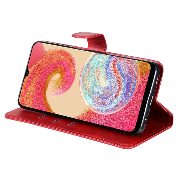 For Samsung Galaxy A04e Calf Texture Zipper Leather Phone Case