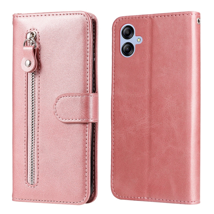 For Samsung Galaxy A04e Calf Texture Zipper Leather Phone Case