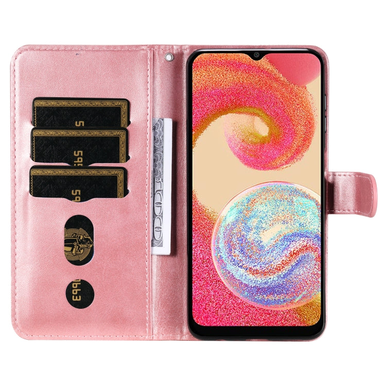 For Samsung Galaxy A04e Calf Texture Zipper Leather Phone Case