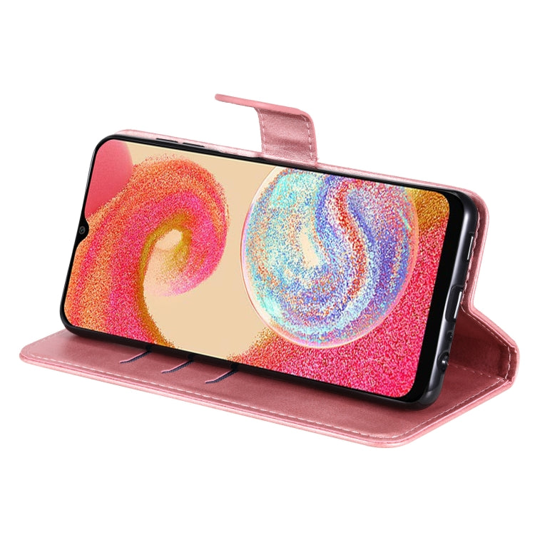 For Samsung Galaxy A04e Calf Texture Zipper Leather Phone Case