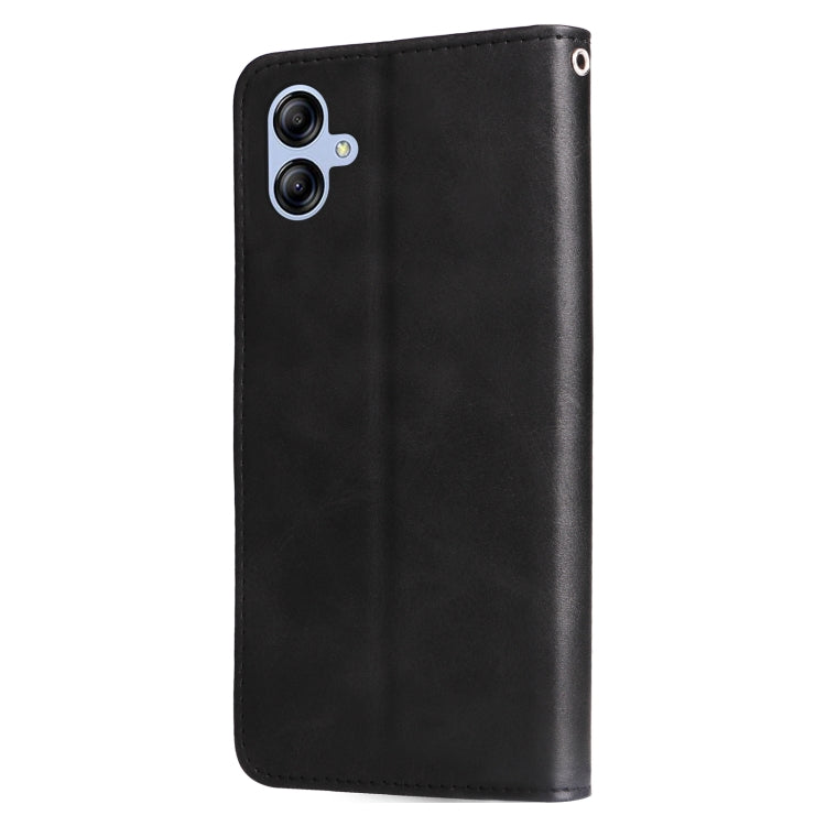 For Samsung Galaxy A04e Calf Texture Zipper Leather Phone Case
