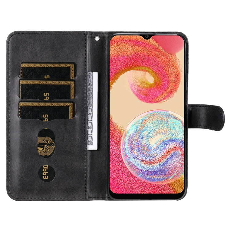 For Samsung Galaxy A04e Calf Texture Zipper Leather Phone Case