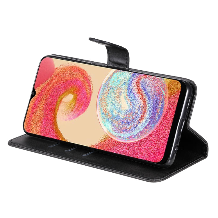 For Samsung Galaxy A04e Calf Texture Zipper Leather Phone Case