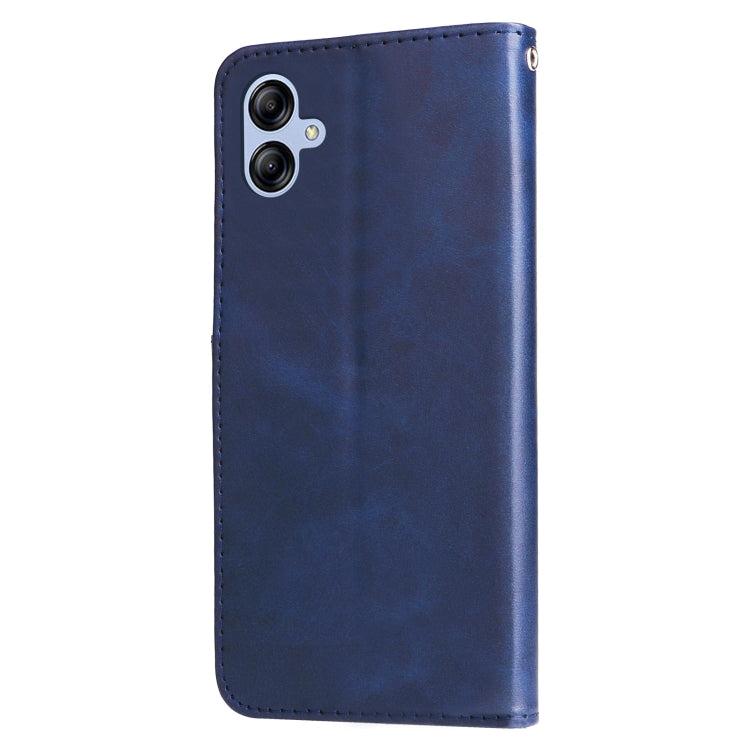 For Samsung Galaxy A04e Calf Texture Zipper Leather Phone Case