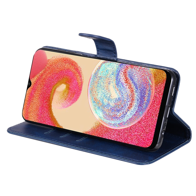 For Samsung Galaxy A04e Calf Texture Zipper Leather Phone Case
