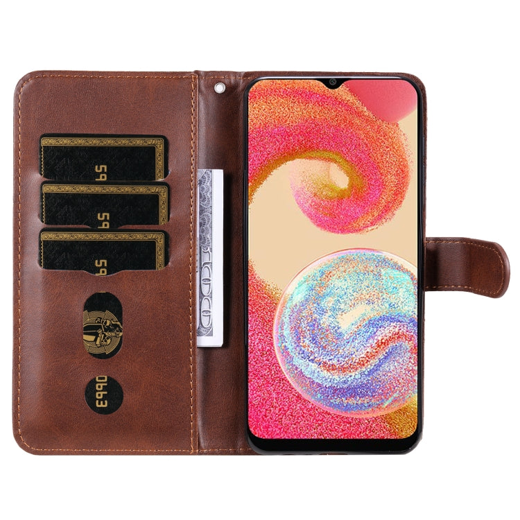 For Samsung Galaxy A04e Calf Texture Zipper Leather Phone Case