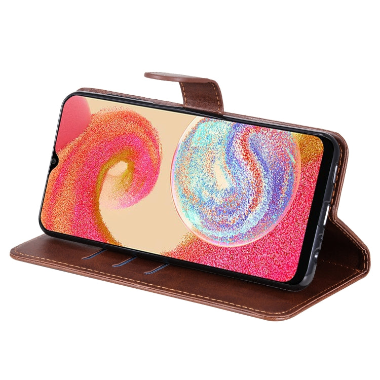 For Samsung Galaxy A04e Calf Texture Zipper Leather Phone Case