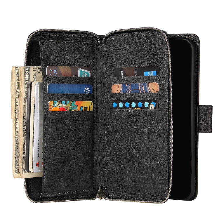 For Samsung Galaxy A22e 5G 9 Card Slots Zipper Wallet Bag Leather Phone Case