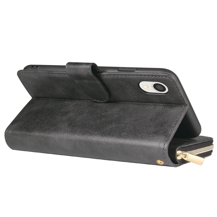 For Samsung Galaxy A22e 5G 9 Card Slots Zipper Wallet Bag Leather Phone Case