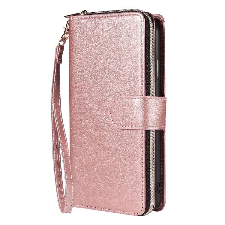 For Samsung Galaxy A22e 5G 9 Card Slots Zipper Wallet Bag Leather Phone Case