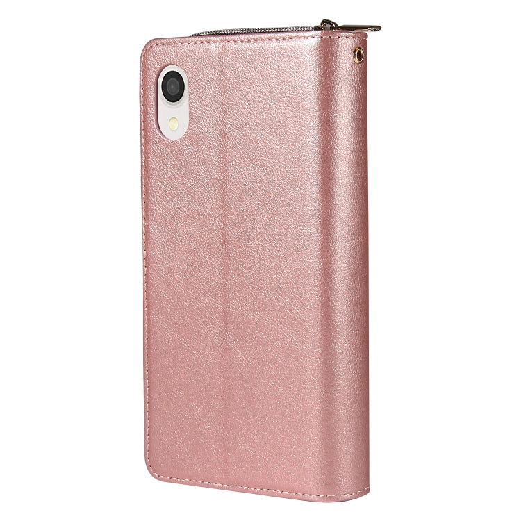For Samsung Galaxy A22e 5G 9 Card Slots Zipper Wallet Bag Leather Phone Case