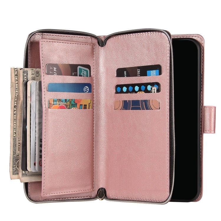 For Samsung Galaxy A22e 5G 9 Card Slots Zipper Wallet Bag Leather Phone Case