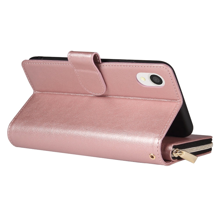 For Samsung Galaxy A22e 5G 9 Card Slots Zipper Wallet Bag Leather Phone Case