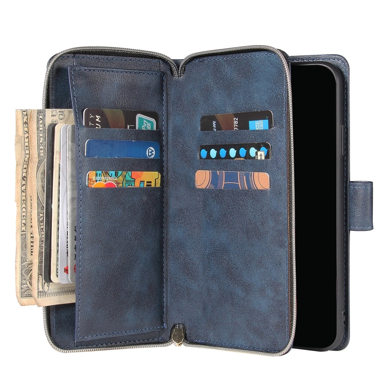 For Samsung Galaxy A22e 5G 9 Card Slots Zipper Wallet Bag Leather Phone Case