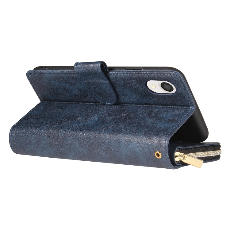 For Samsung Galaxy A22e 5G 9 Card Slots Zipper Wallet Bag Leather Phone Case