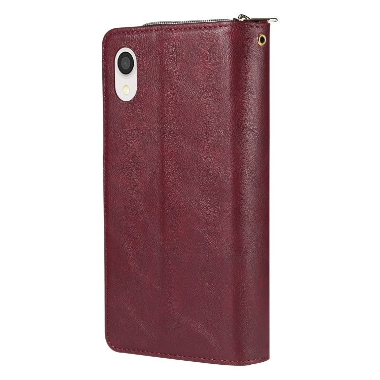 For Samsung Galaxy A22e 5G 9 Card Slots Zipper Wallet Bag Leather Phone Case