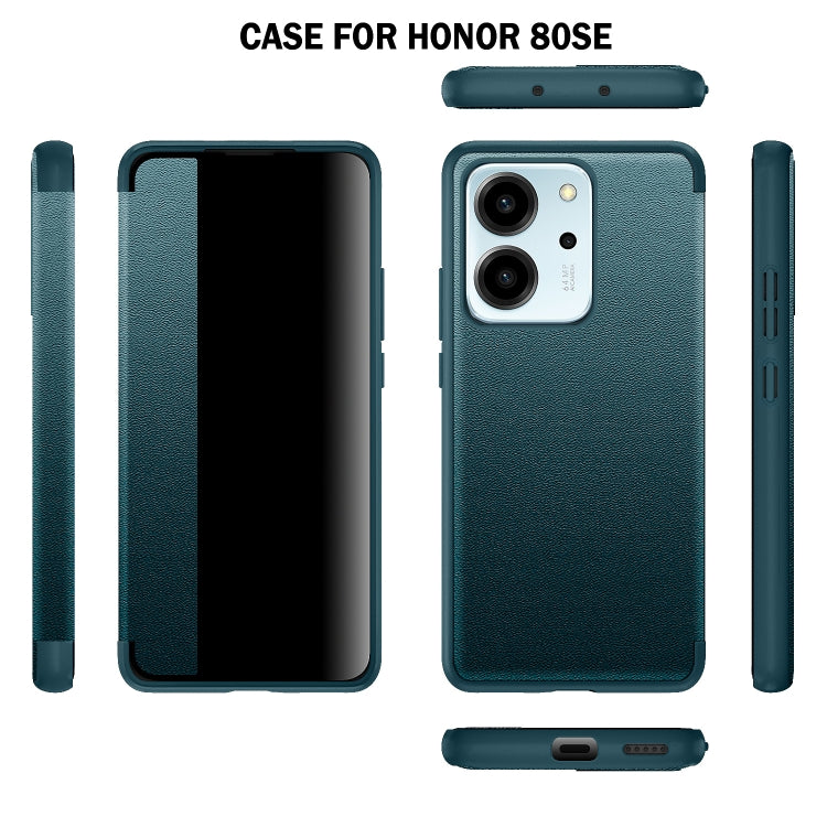 For Honor 80 SE Magnetic Side Window View Leather Smart Phone Case