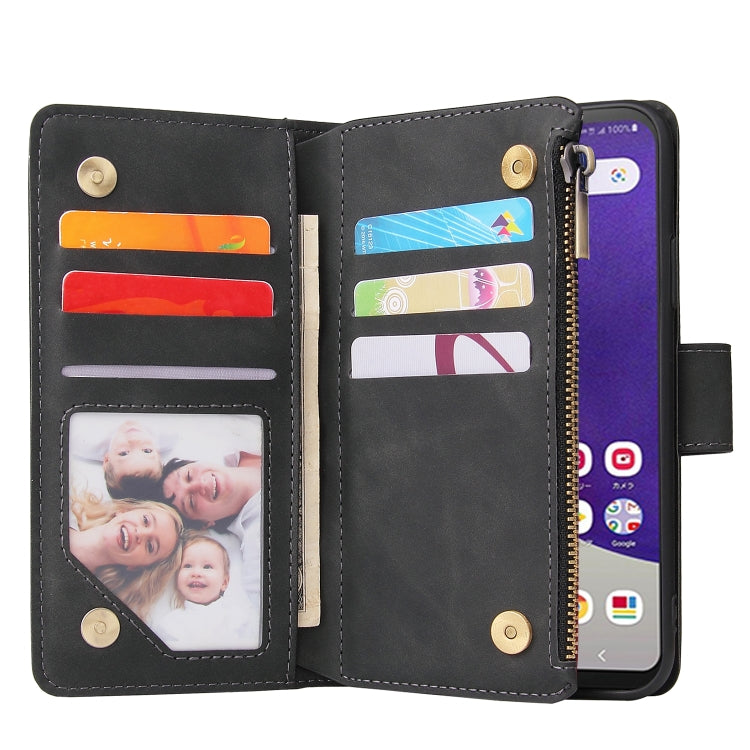 For Samsung Galaxy A22e 5G Multifunctional Frosted Zipper Wallet Leather Phone Case