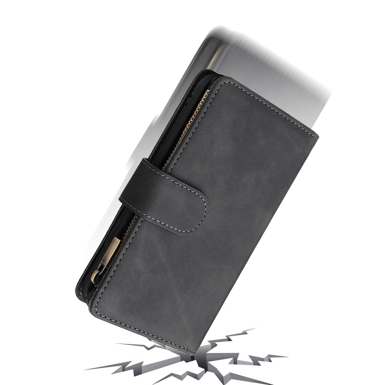 For Samsung Galaxy A22e 5G Multifunctional Frosted Zipper Wallet Leather Phone Case