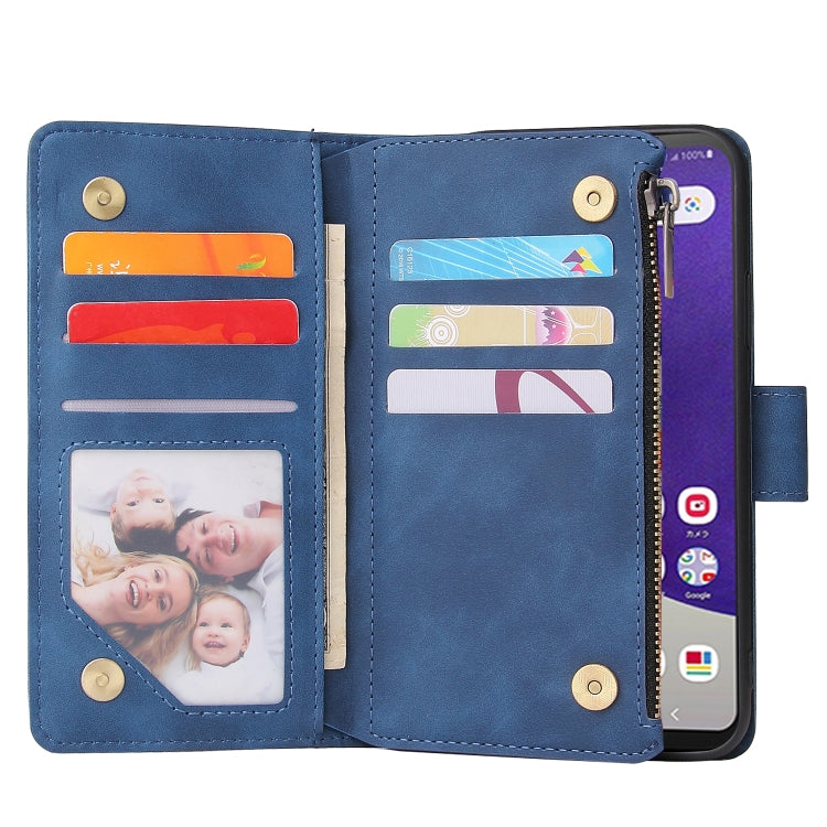 For Samsung Galaxy A22e 5G Multifunctional Frosted Zipper Wallet Leather Phone Case