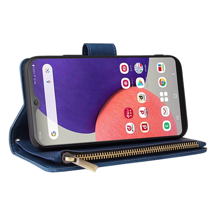 For Samsung Galaxy A22e 5G Multifunctional Frosted Zipper Wallet Leather Phone Case