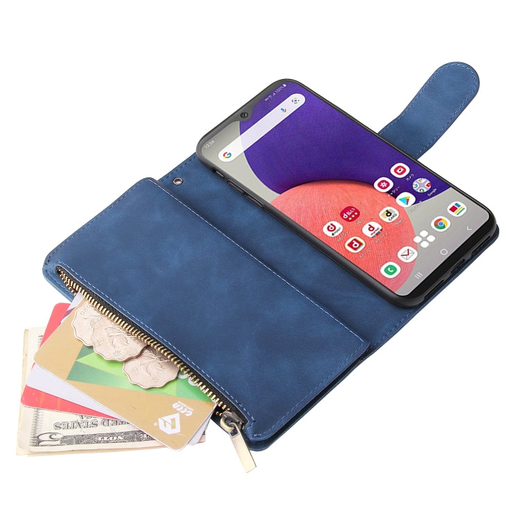 For Samsung Galaxy A22e 5G Multifunctional Frosted Zipper Wallet Leather Phone Case