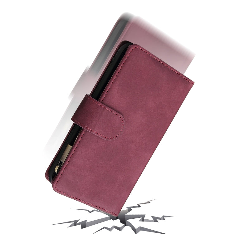 For Samsung Galaxy A22e 5G Multifunctional Frosted Zipper Wallet Leather Phone Case