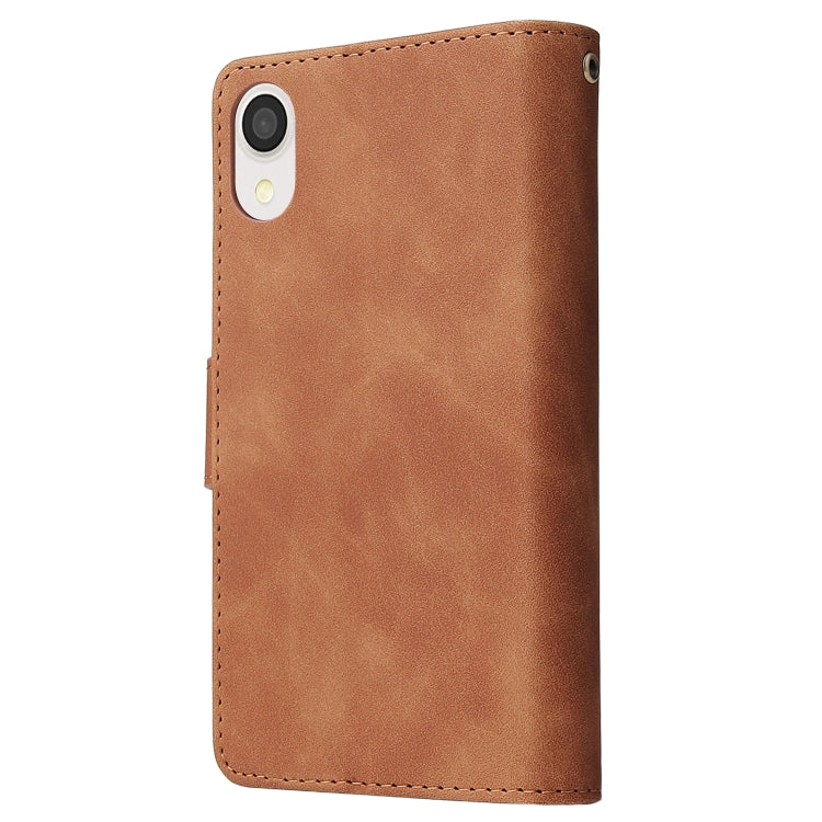 For Samsung Galaxy A22e 5G Multifunctional Frosted Zipper Wallet Leather Phone Case