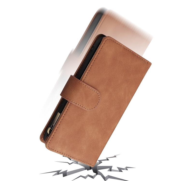 For Samsung Galaxy A22e 5G Multifunctional Frosted Zipper Wallet Leather Phone Case