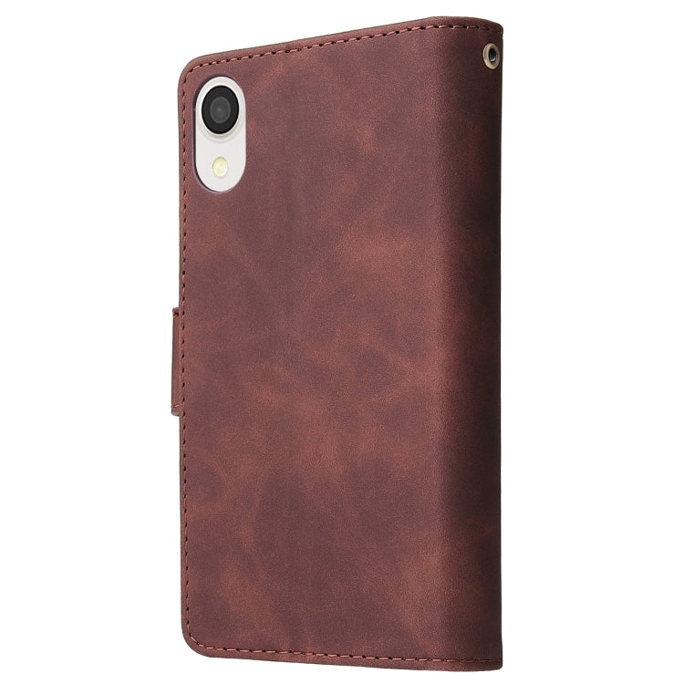 For Samsung Galaxy A22e 5G Multifunctional Frosted Zipper Wallet Leather Phone Case