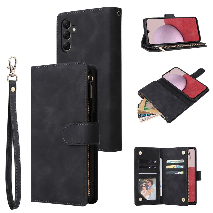 For Samsung Galaxy A14 5G Multifunctional Frosted Zipper Wallet Leather Phone Case