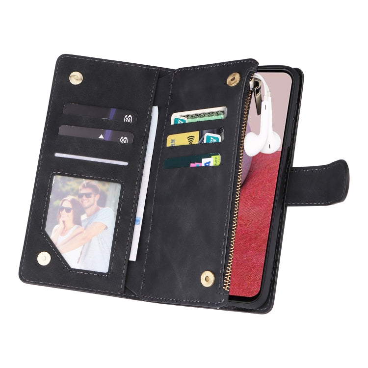For Samsung Galaxy A14 5G Multifunctional Frosted Zipper Wallet Leather Phone Case