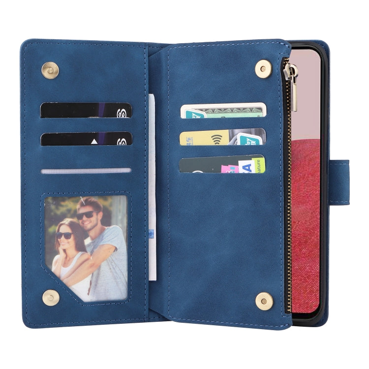 For Samsung Galaxy A14 5G Multifunctional Frosted Zipper Wallet Leather Phone Case
