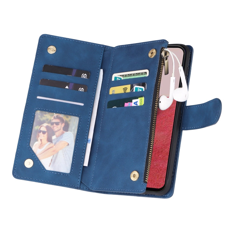 For Samsung Galaxy A14 5G Multifunctional Frosted Zipper Wallet Leather Phone Case
