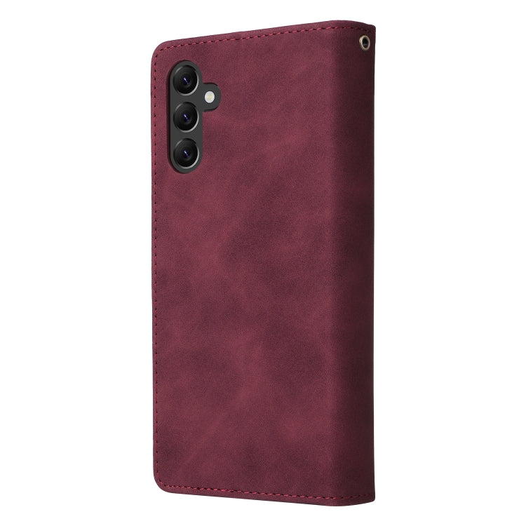 For Samsung Galaxy A14 5G Multifunctional Frosted Zipper Wallet Leather Phone Case