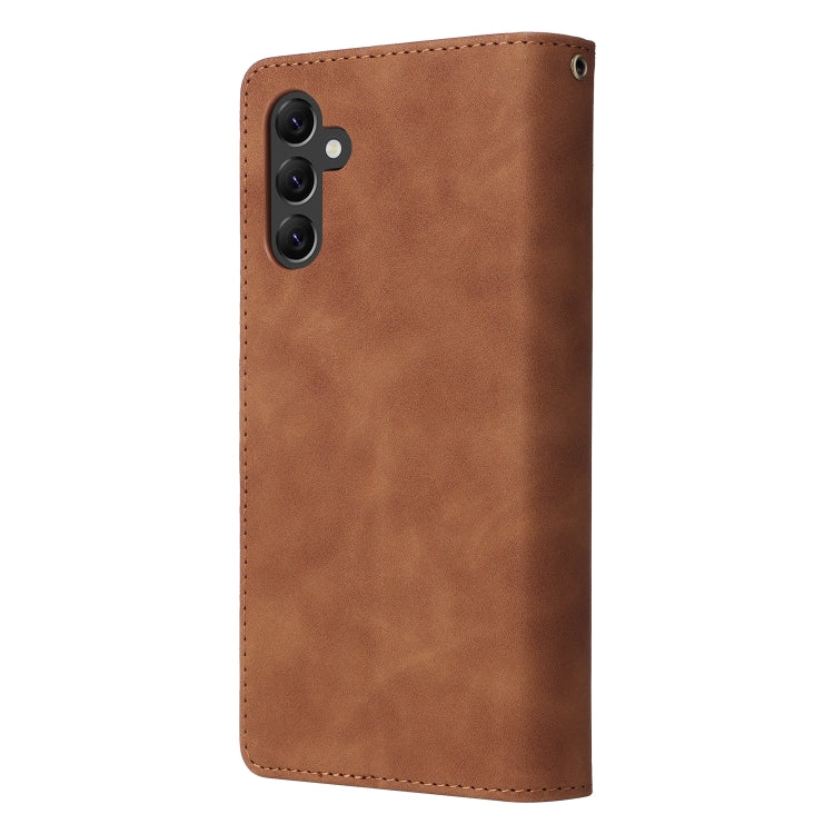 For Samsung Galaxy A14 5G Multifunctional Frosted Zipper Wallet Leather Phone Case