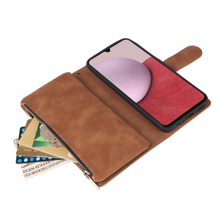 For Samsung Galaxy A14 5G Multifunctional Frosted Zipper Wallet Leather Phone Case